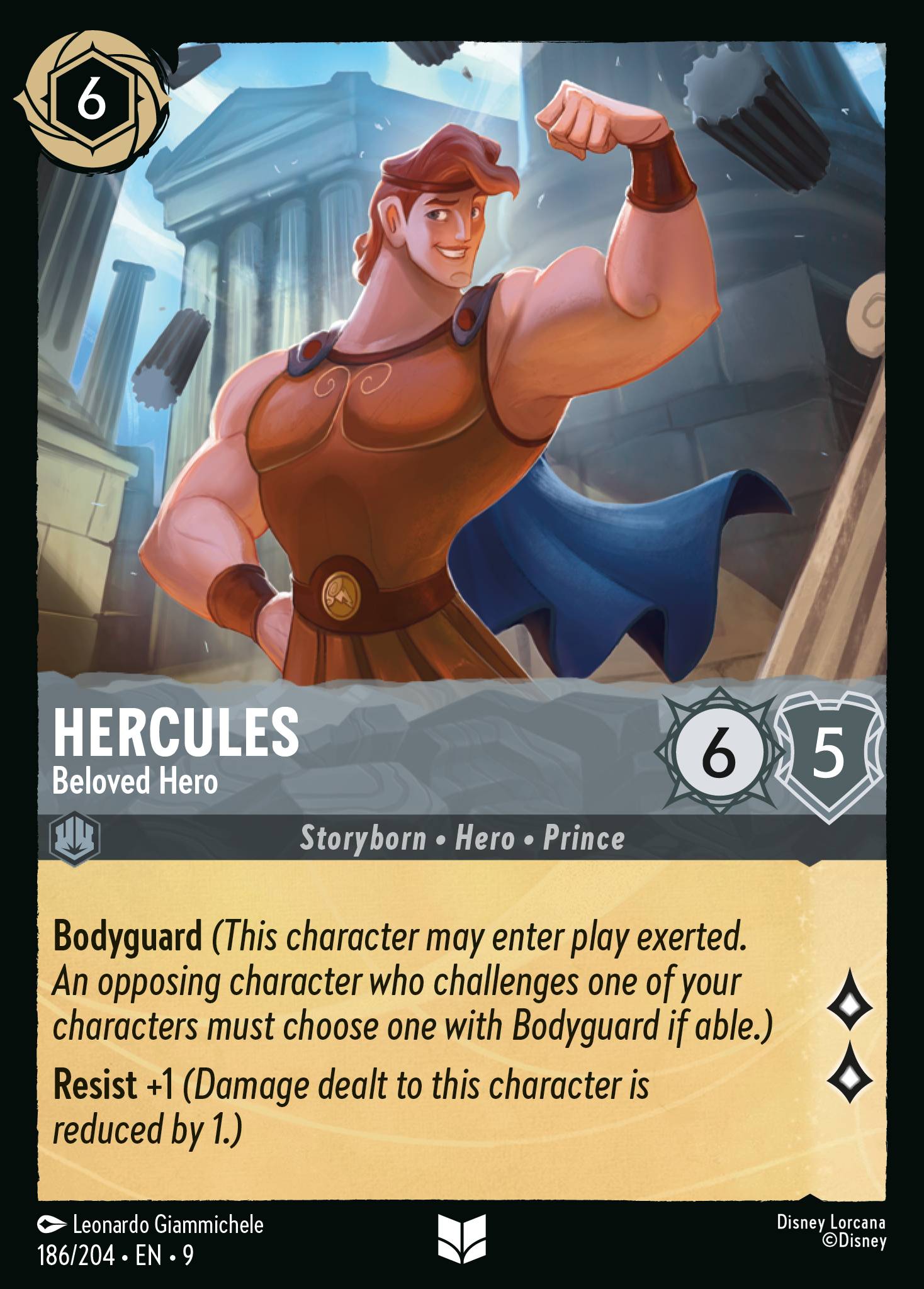 Hercules — Beloved Hero Disney Lorcana card