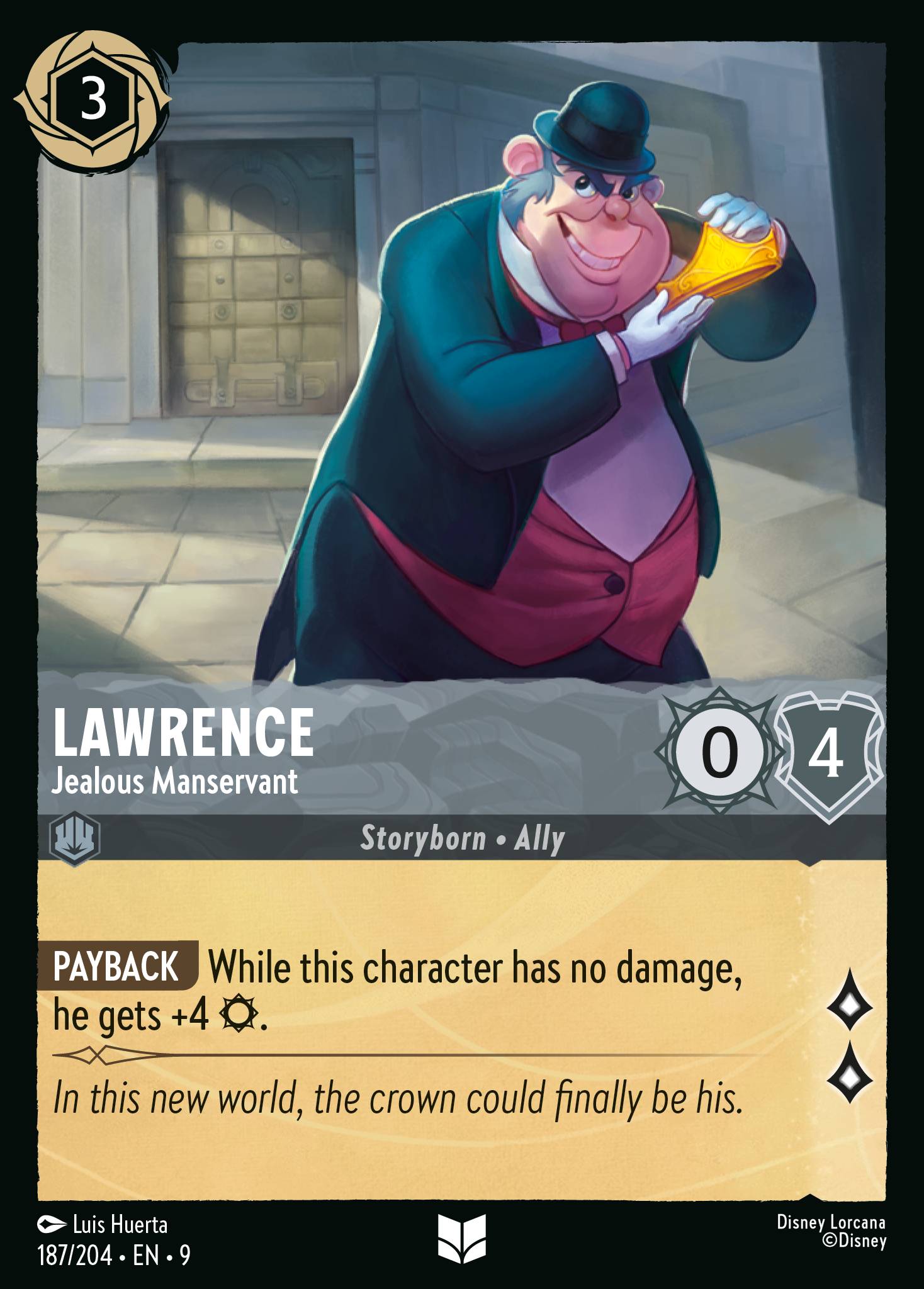 Lawrence — Jealous Manservant Disney Lorcana card