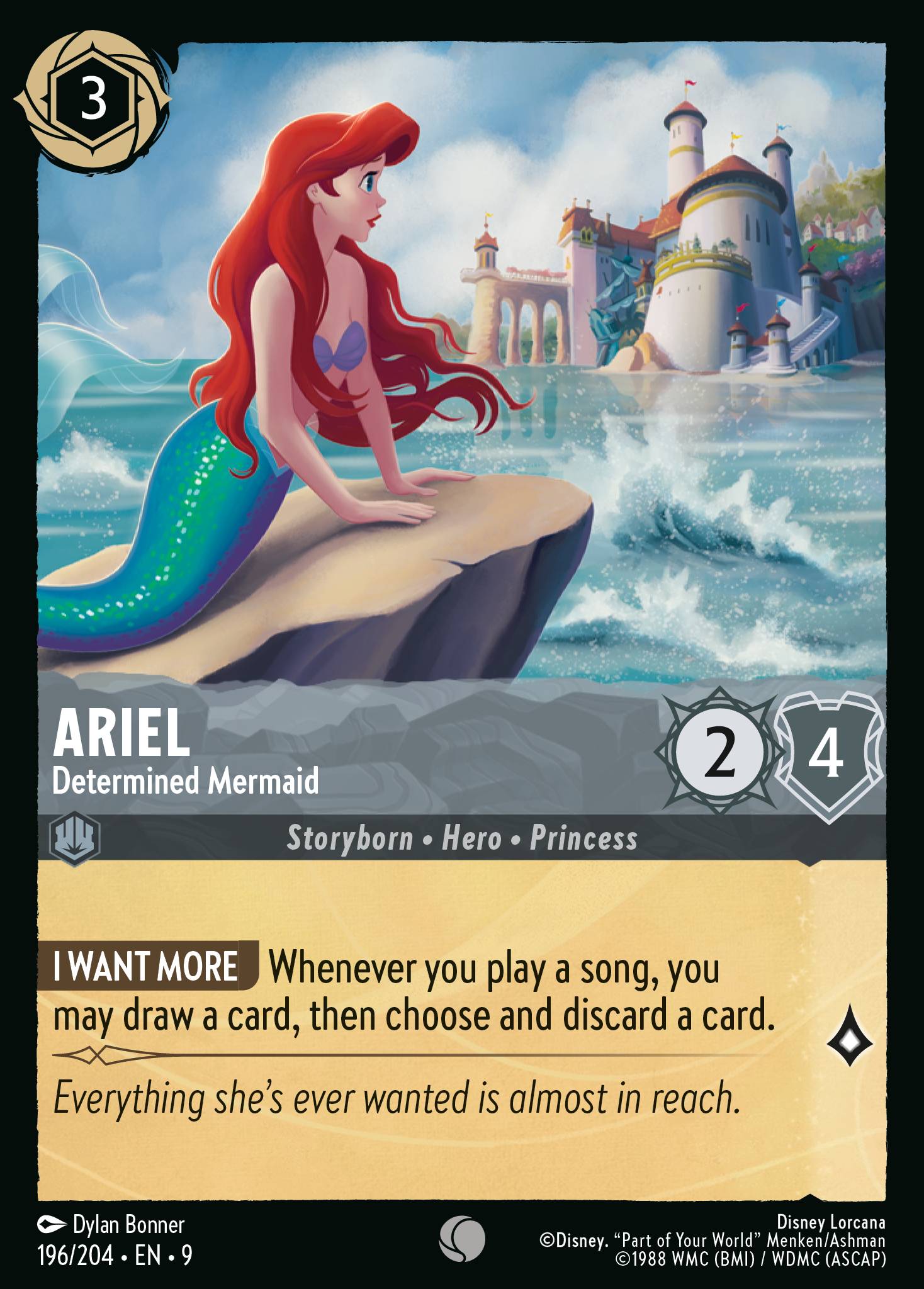 Ariel — Determined Mermaid Disney Lorcana card