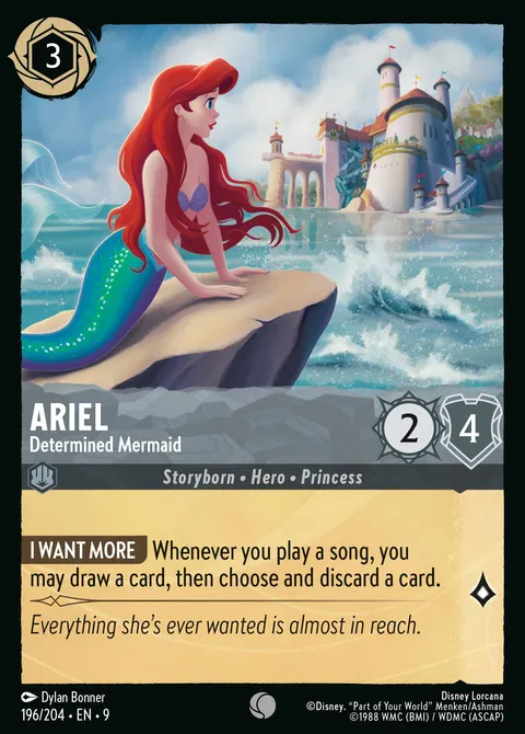 Ariel — Determined Mermaid Disney Lorcana card