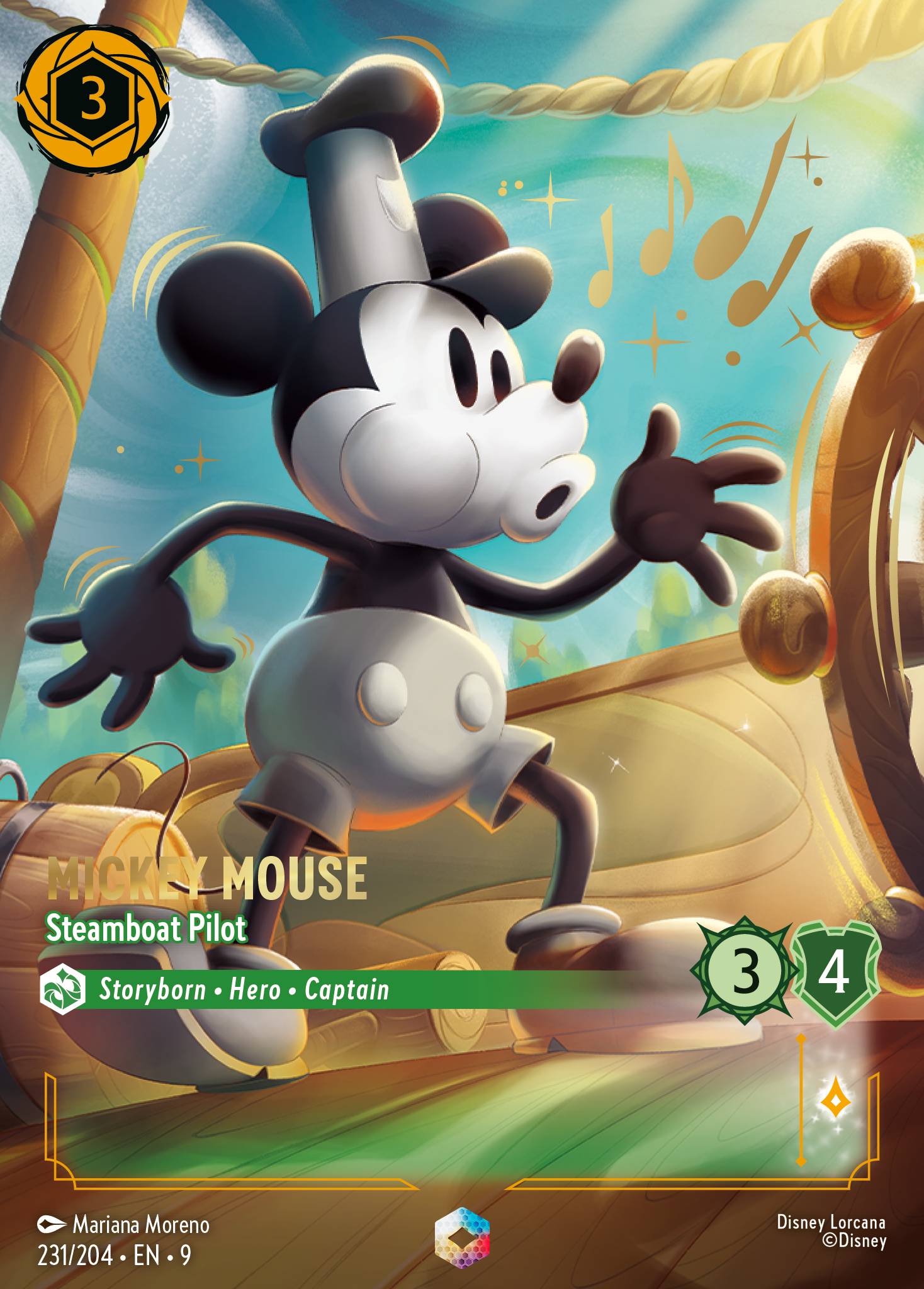 Mickey Mouse — Steamboat Pilot Disney Lorcana card
