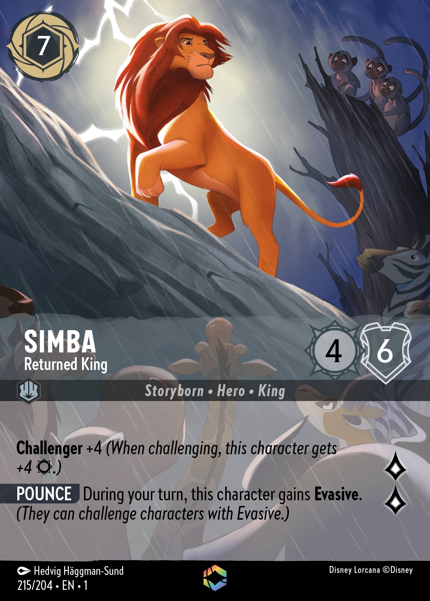 Simba — Returned King Disney Lorcana card
