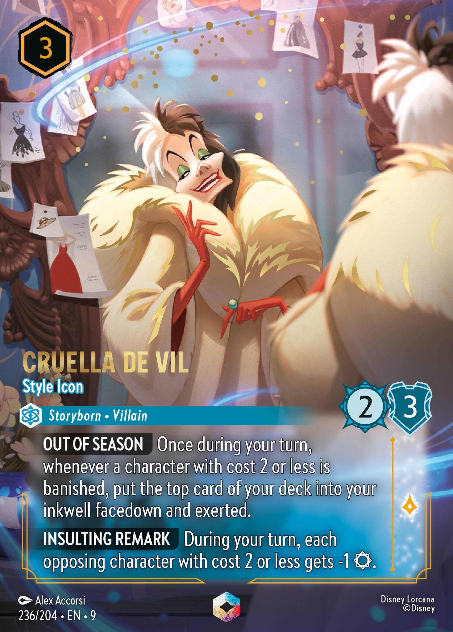 Cruella De Vil — Style Icon Disney Lorcana card