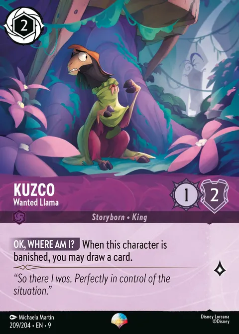 Kuzco — Wanted Llama Disney Lorcana card