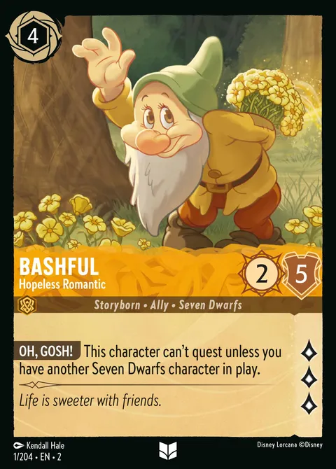 Bashful — Hopeless Romantic Disney Lorcana card