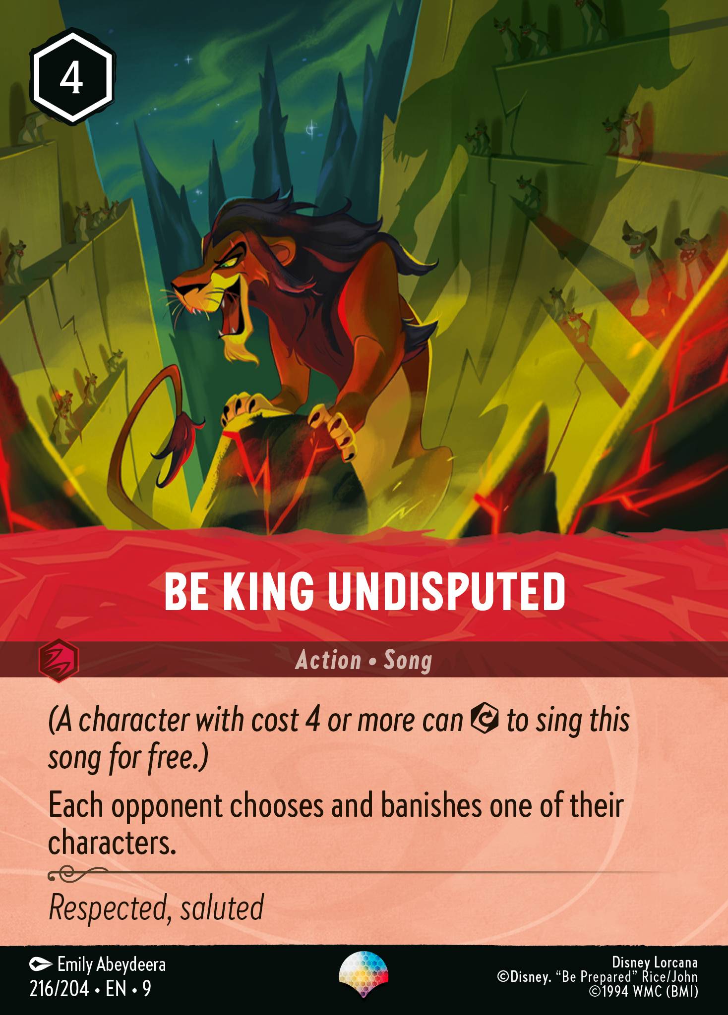 Be King Undisputed Disney Lorcana card