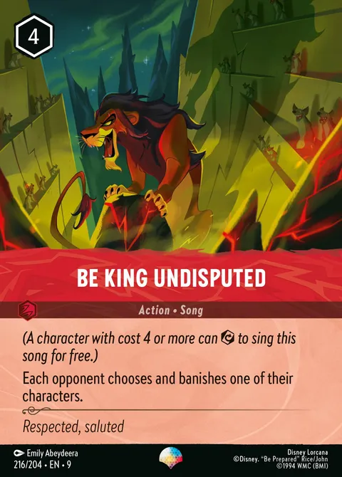 Be King Undisputed Disney Lorcana card