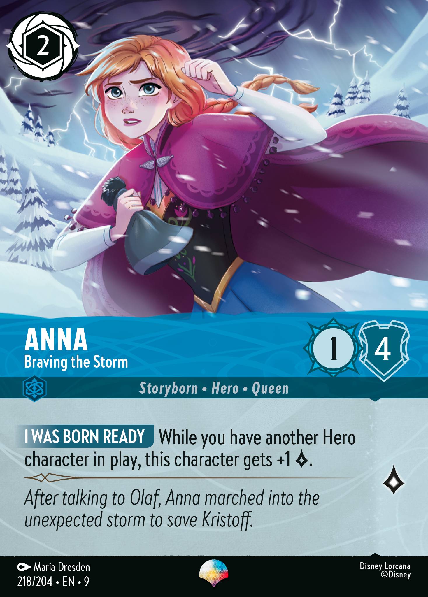 Anna — Braving the Storm Disney Lorcana card