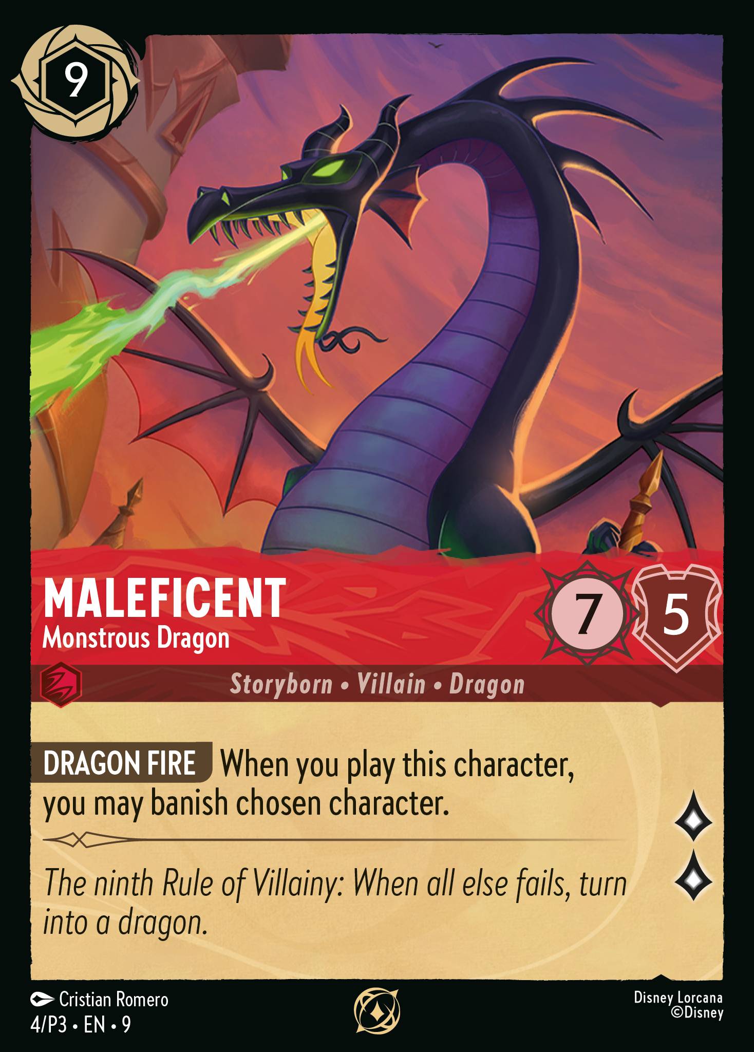Maleficent — Monstrous Dragon Disney Lorcana card