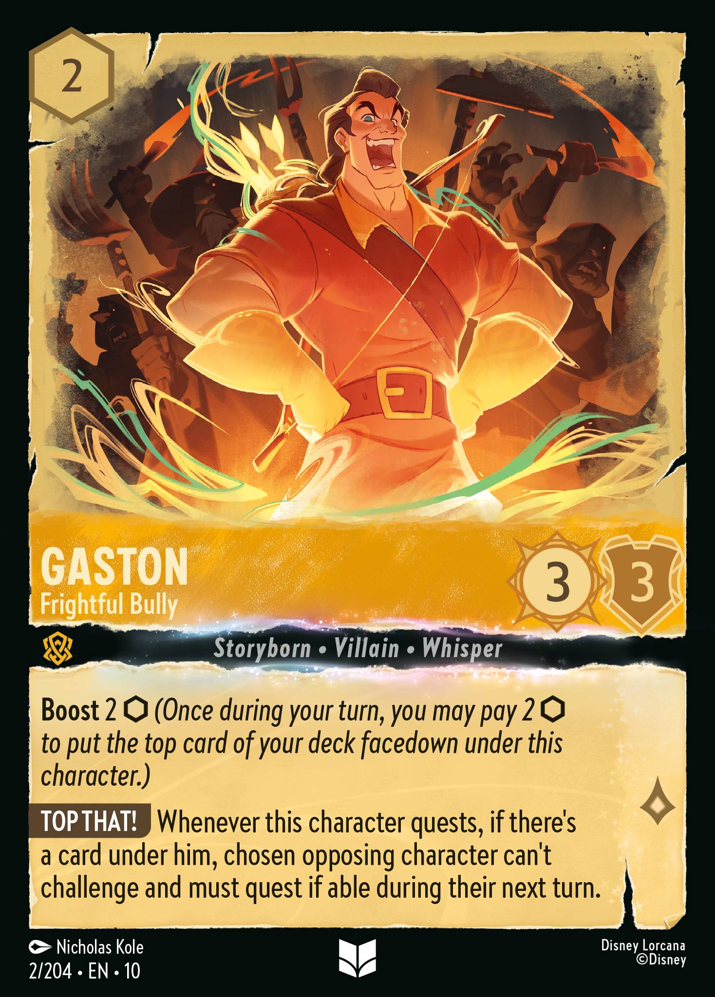 Gaston — Frightful Bully Disney Lorcana card