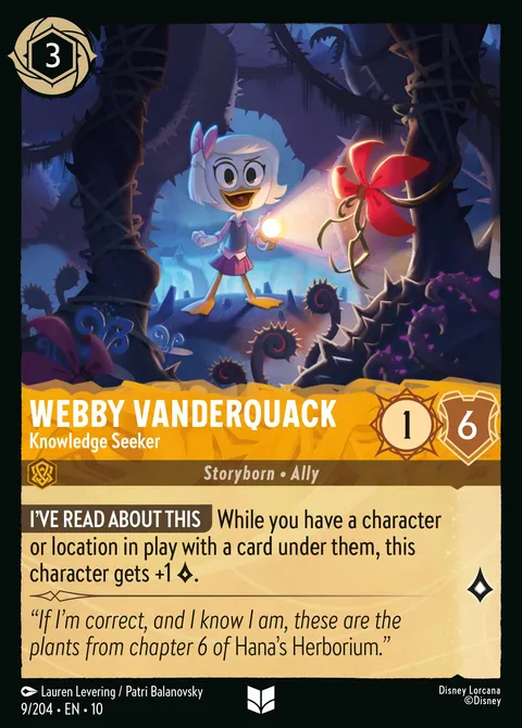 Webby Vanderquack — Knowledge Seeker Disney Lorcana card