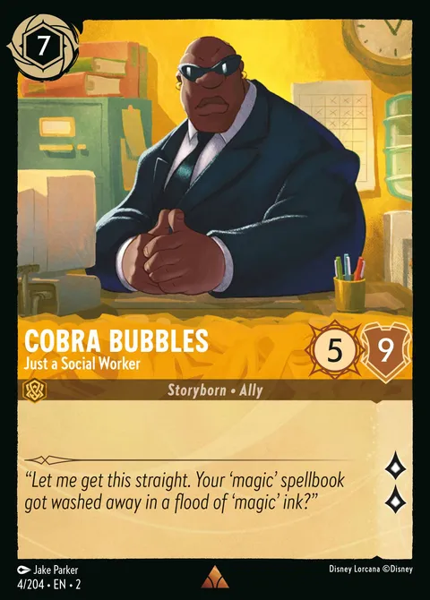 Cobra Bubbles — Just a Social Worker Disney Lorcana card