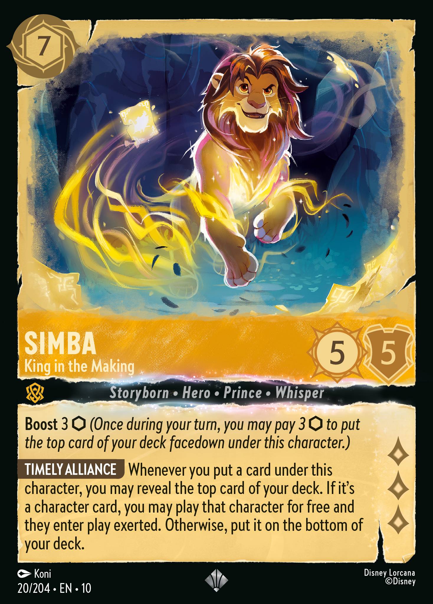 Simba — King in the Making Disney Lorcana card