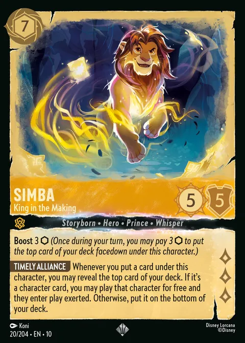 Simba — King in the Making Disney Lorcana card