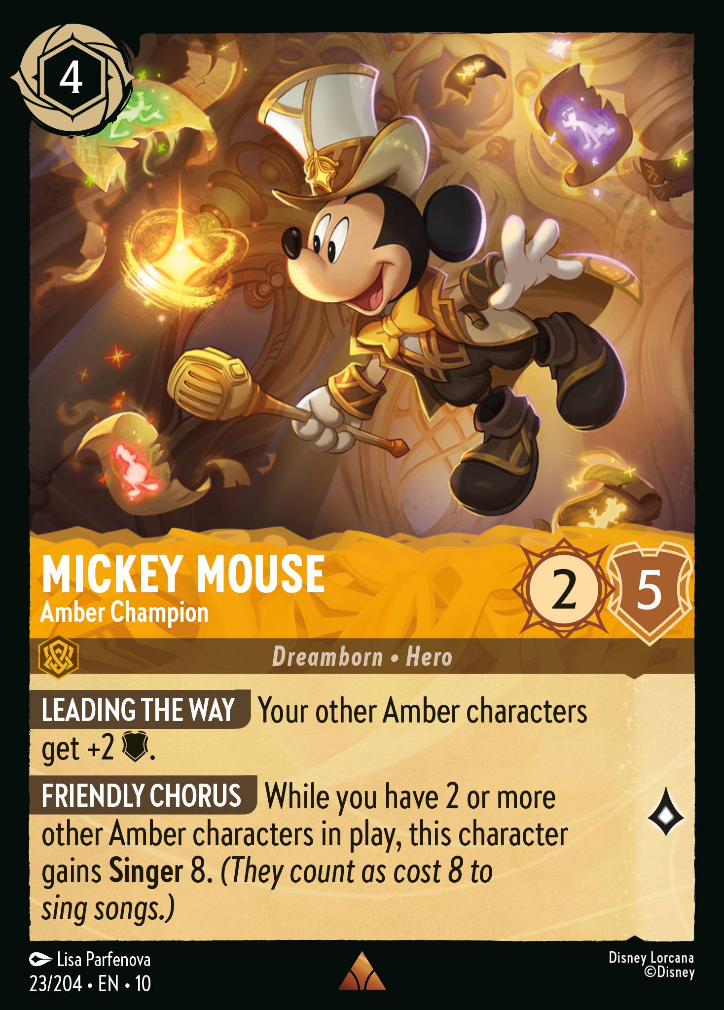Mickey Mouse — Amber Champion Disney Lorcana card