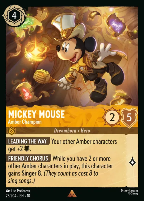 Mickey Mouse — Amber Champion Disney Lorcana card