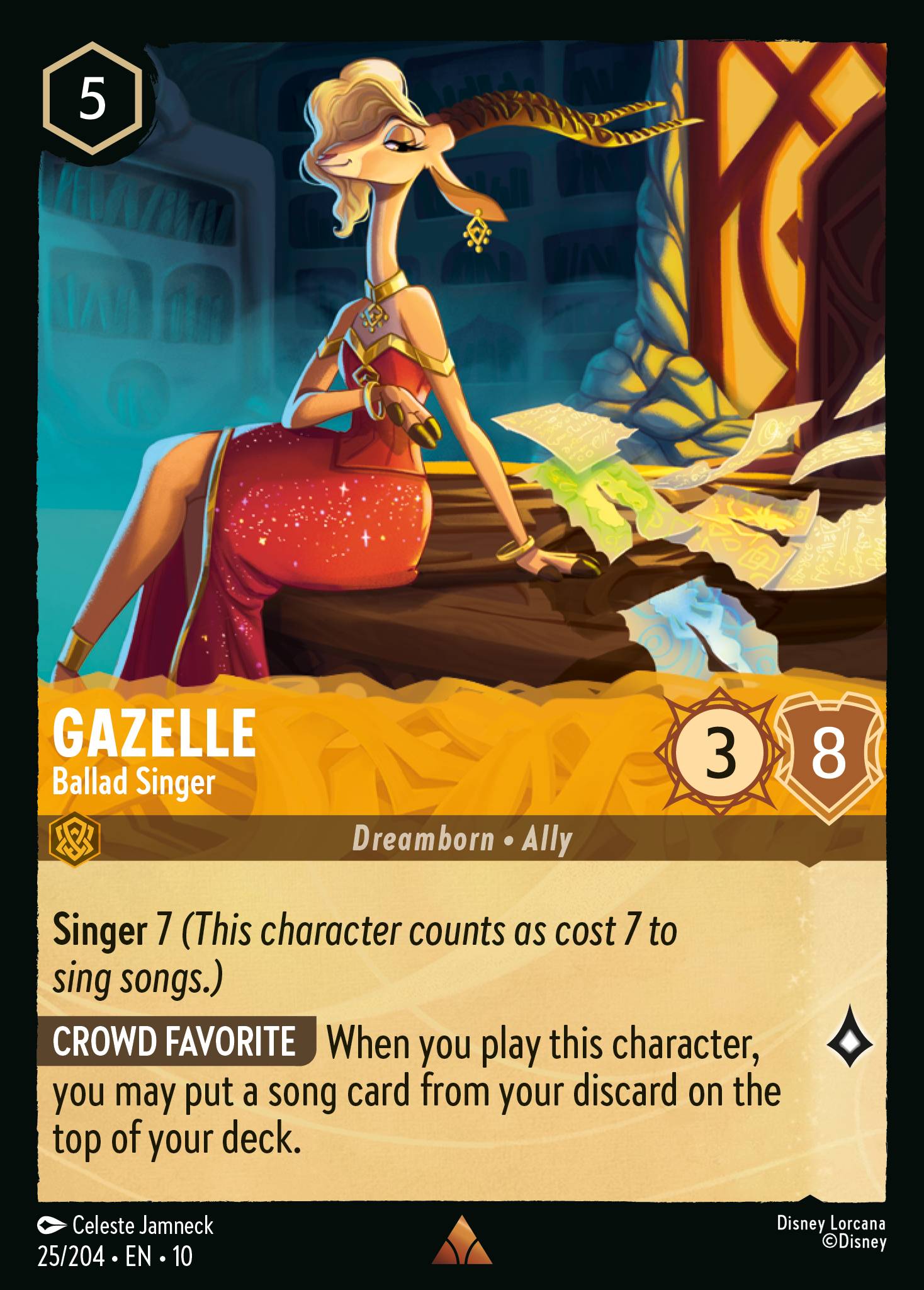 Gazelle — Ballad Singer Disney Lorcana card