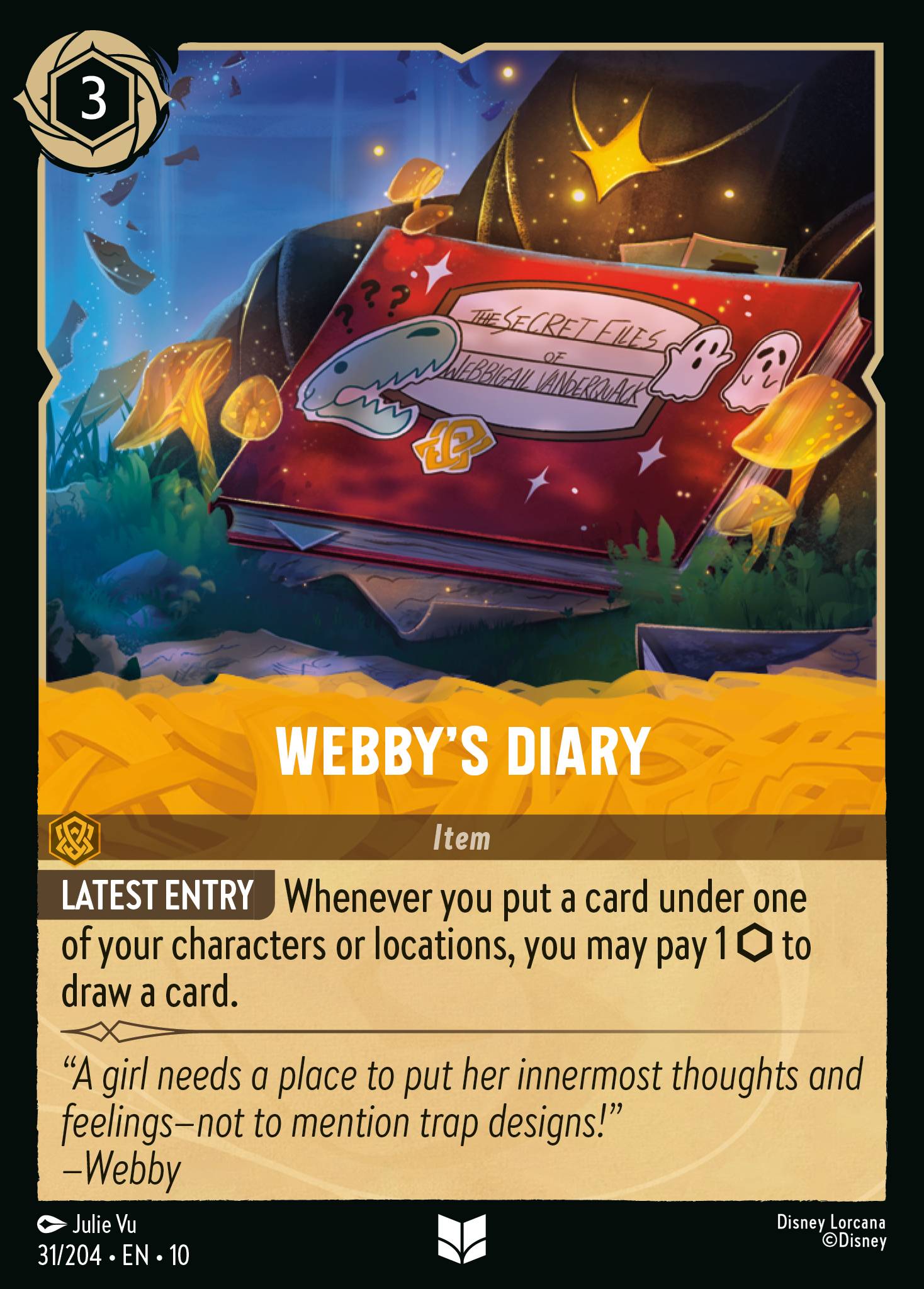 Webby's Diary Disney Lorcana card