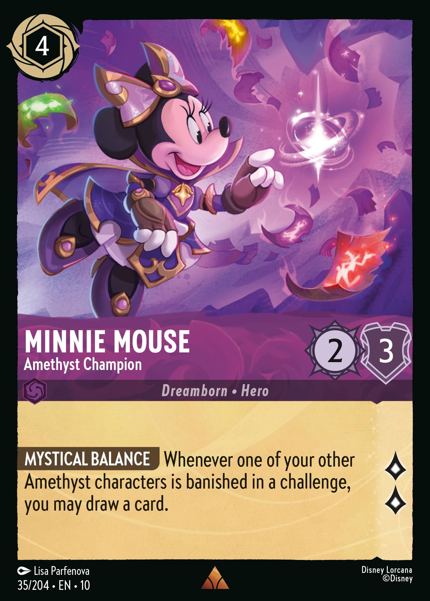 Minnie Mouse — Amethyst Champion Disney Lorcana card