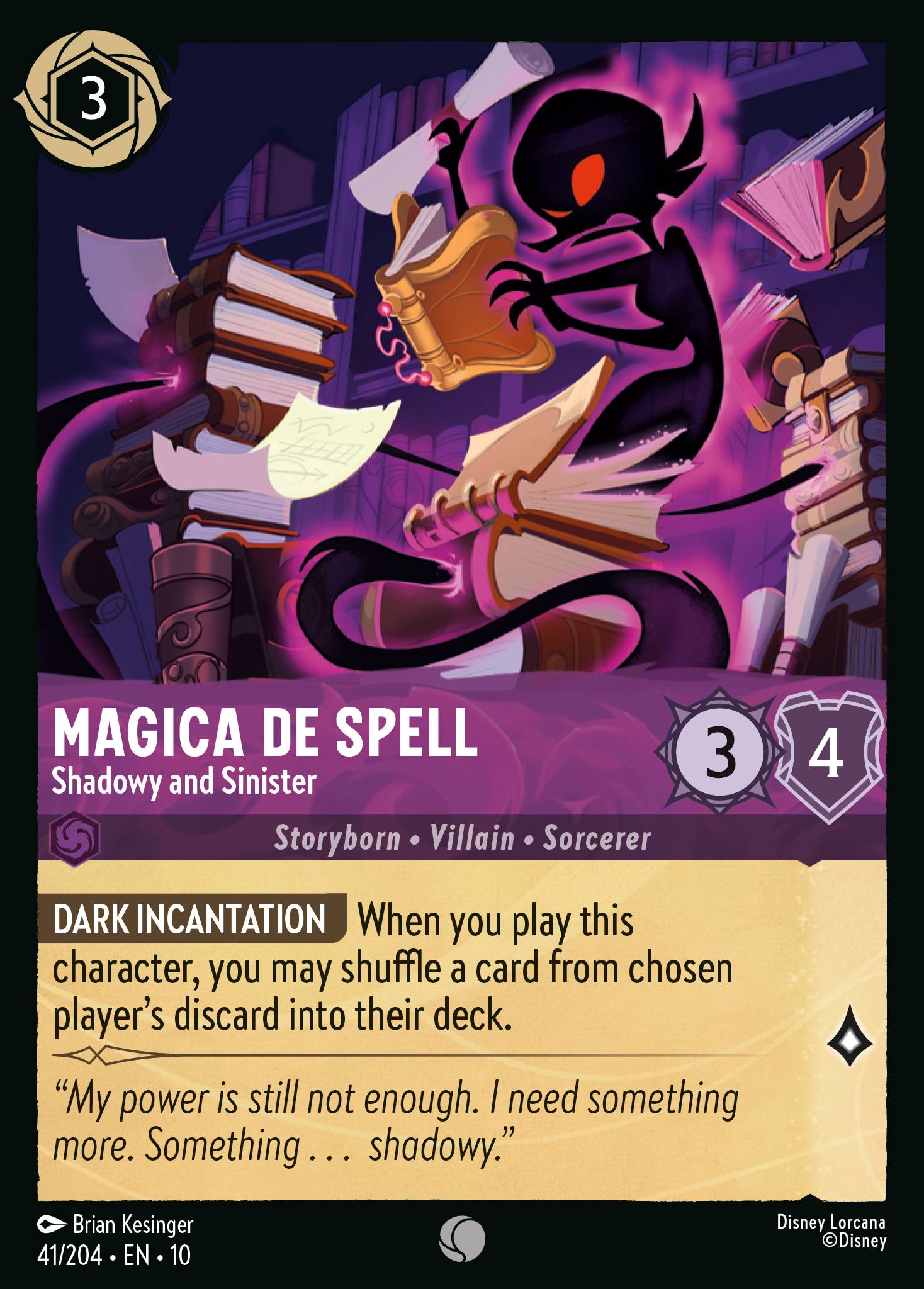 Magica De Spell — Shadowy and Sinister Disney Lorcana card