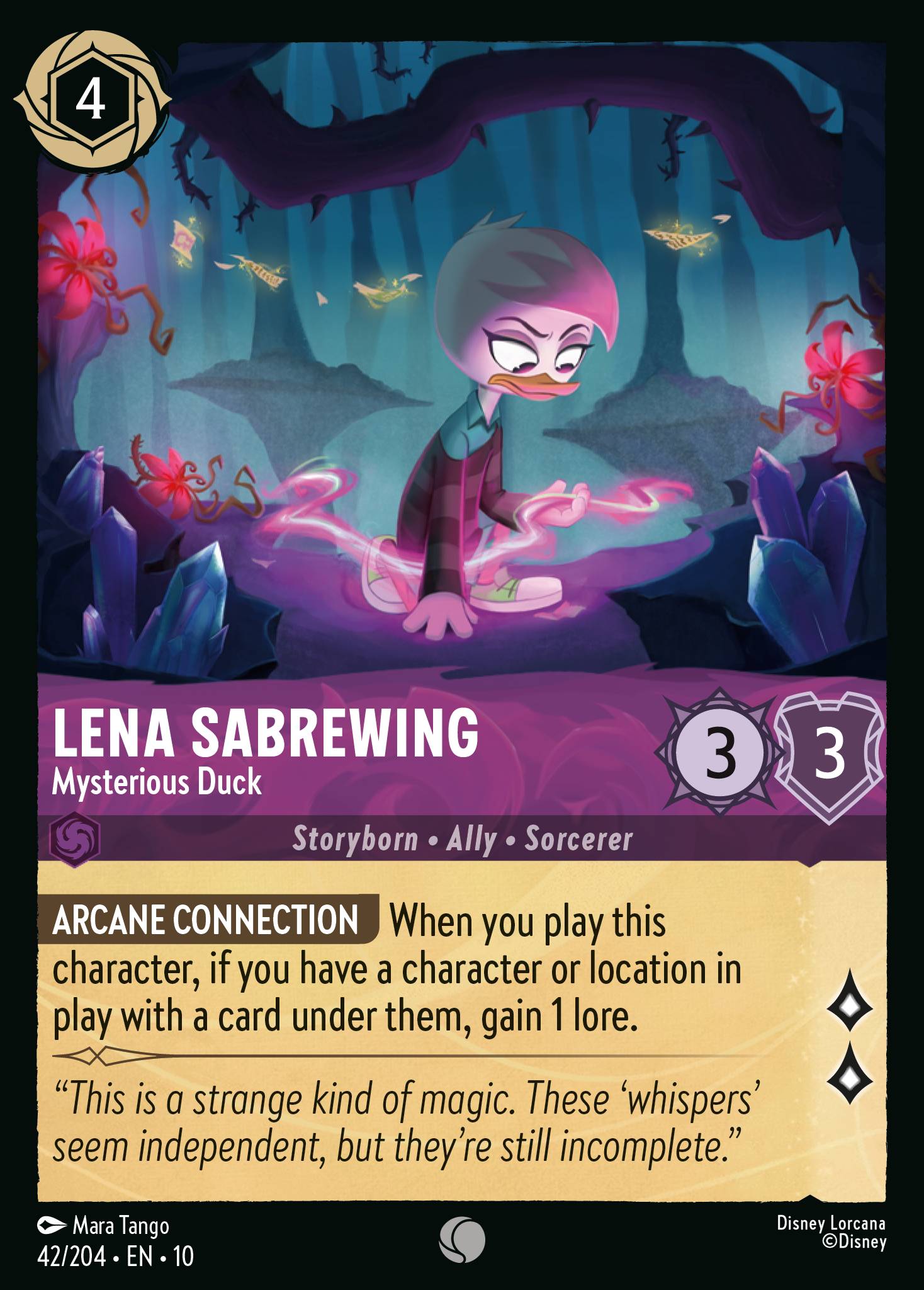 Lena Sabrewing — Mysterious Duck Disney Lorcana card