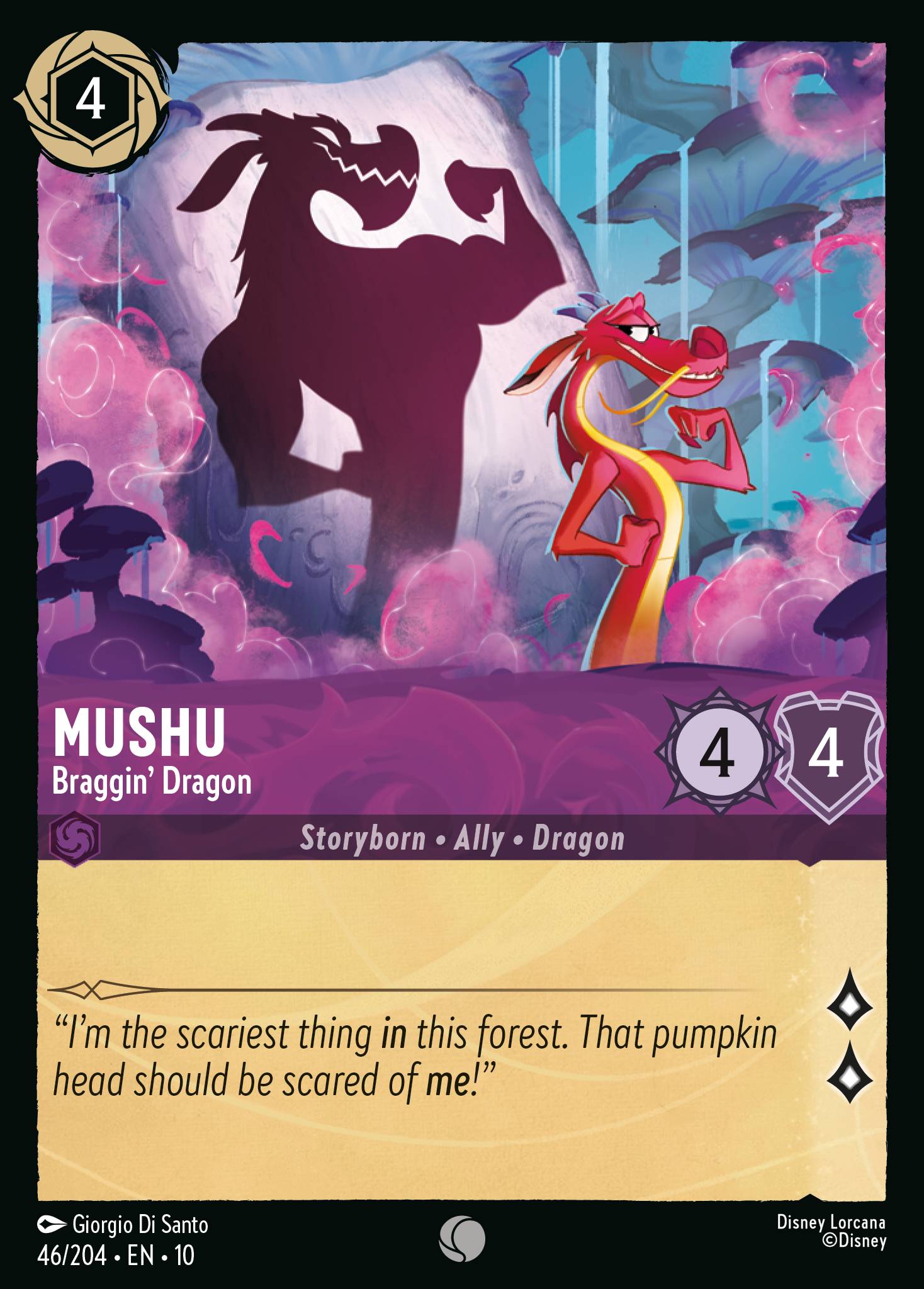 Mushu — Braggin' Dragon Disney Lorcana card