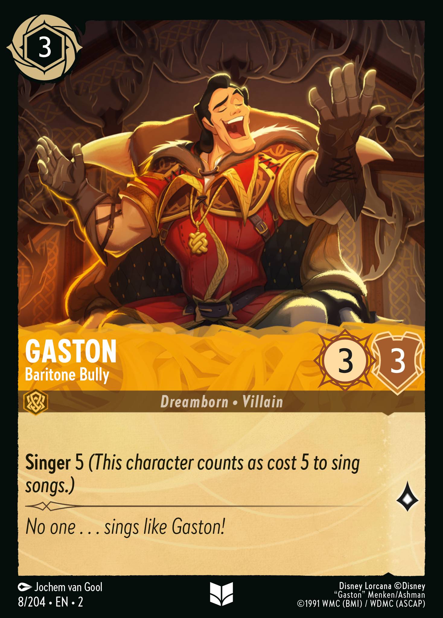 Gaston — Baritone Bully Disney Lorcana card