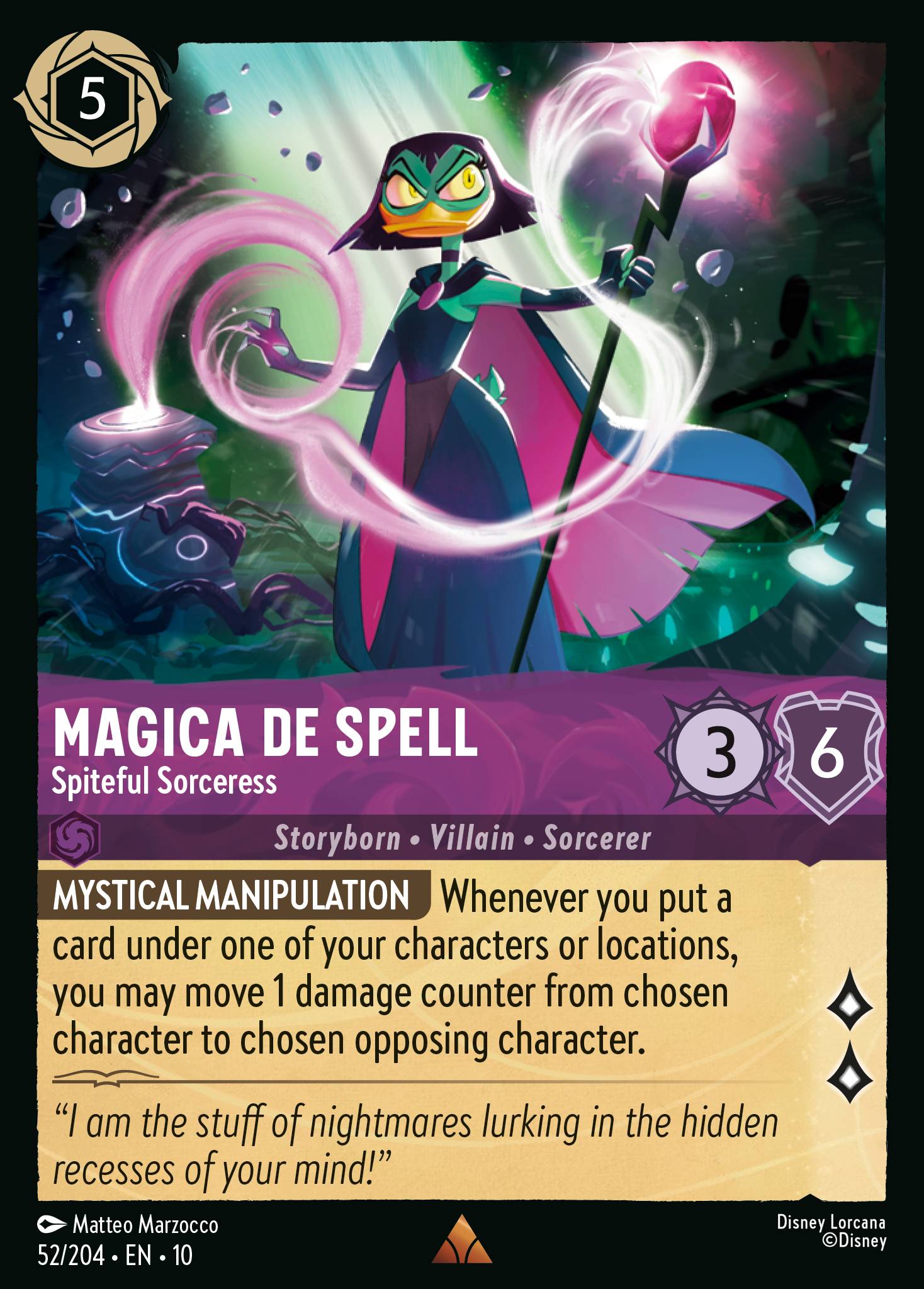Magica De Spell — Spiteful Sorceress Disney Lorcana card