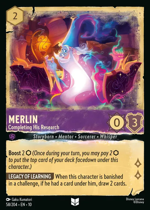 Merlin — Completing His Research Disney Lorcana card