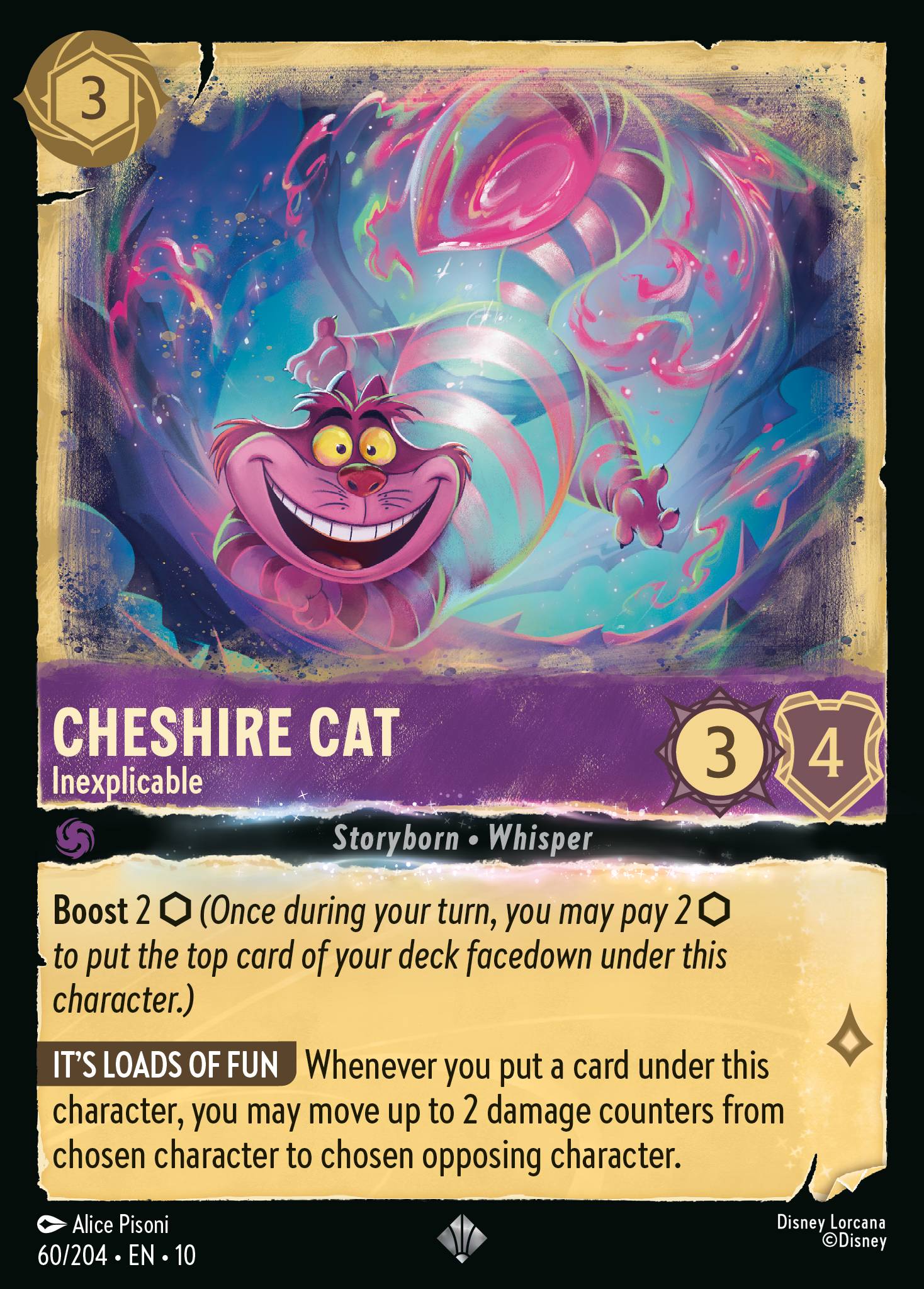 Cheshire Cat — Inexplicable Disney Lorcana card