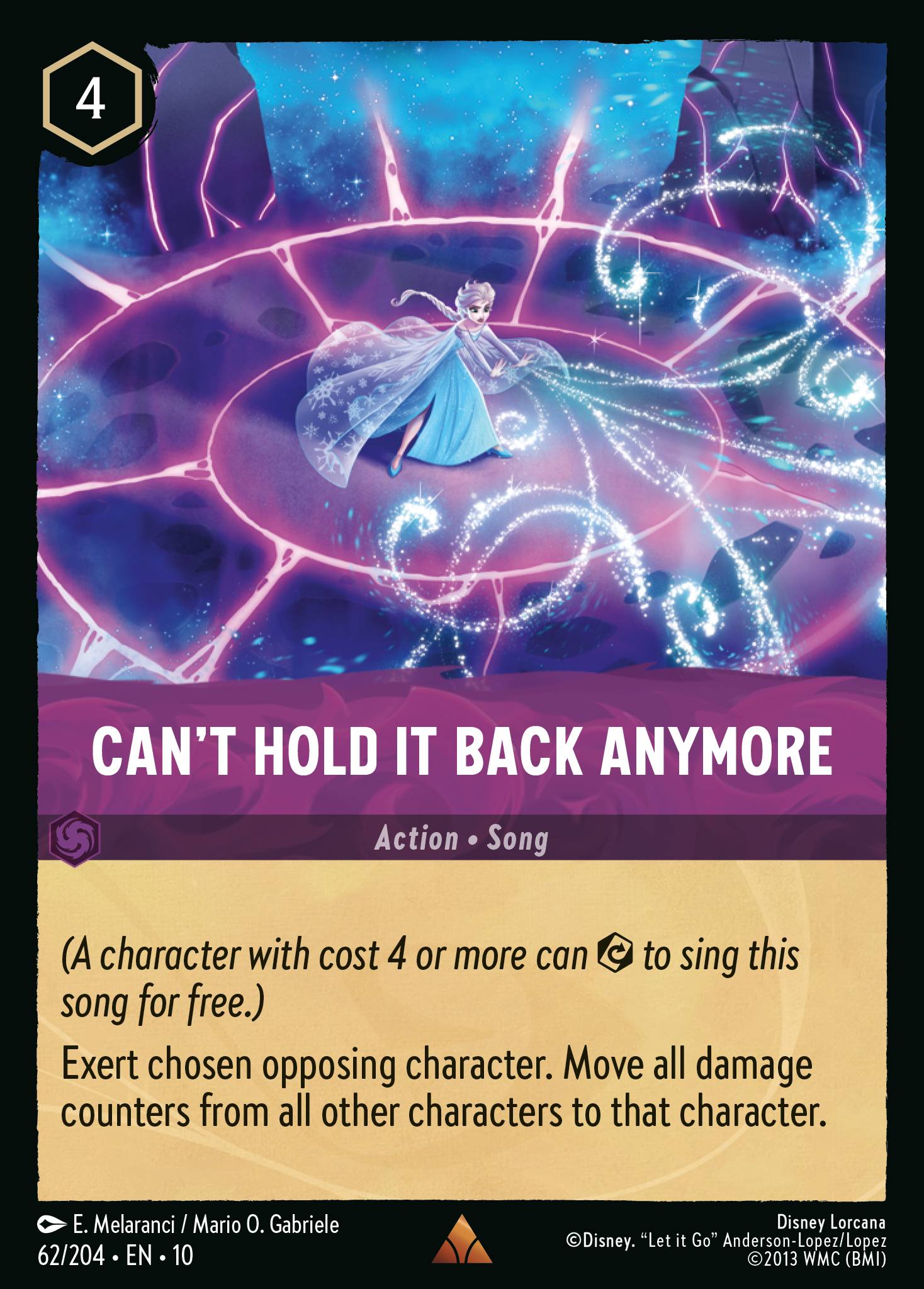 Can't Hold It Back Anymore Disney Lorcana card