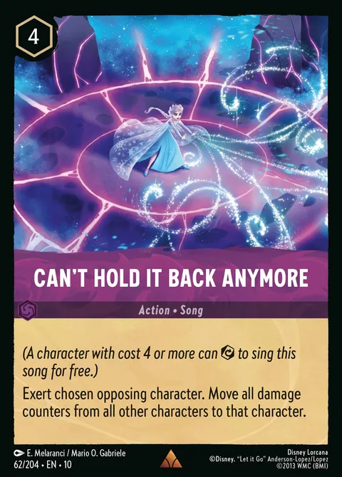 Can't Hold It Back Anymore Disney Lorcana card