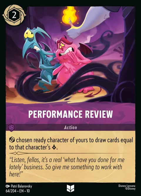 Performance Review Disney Lorcana card