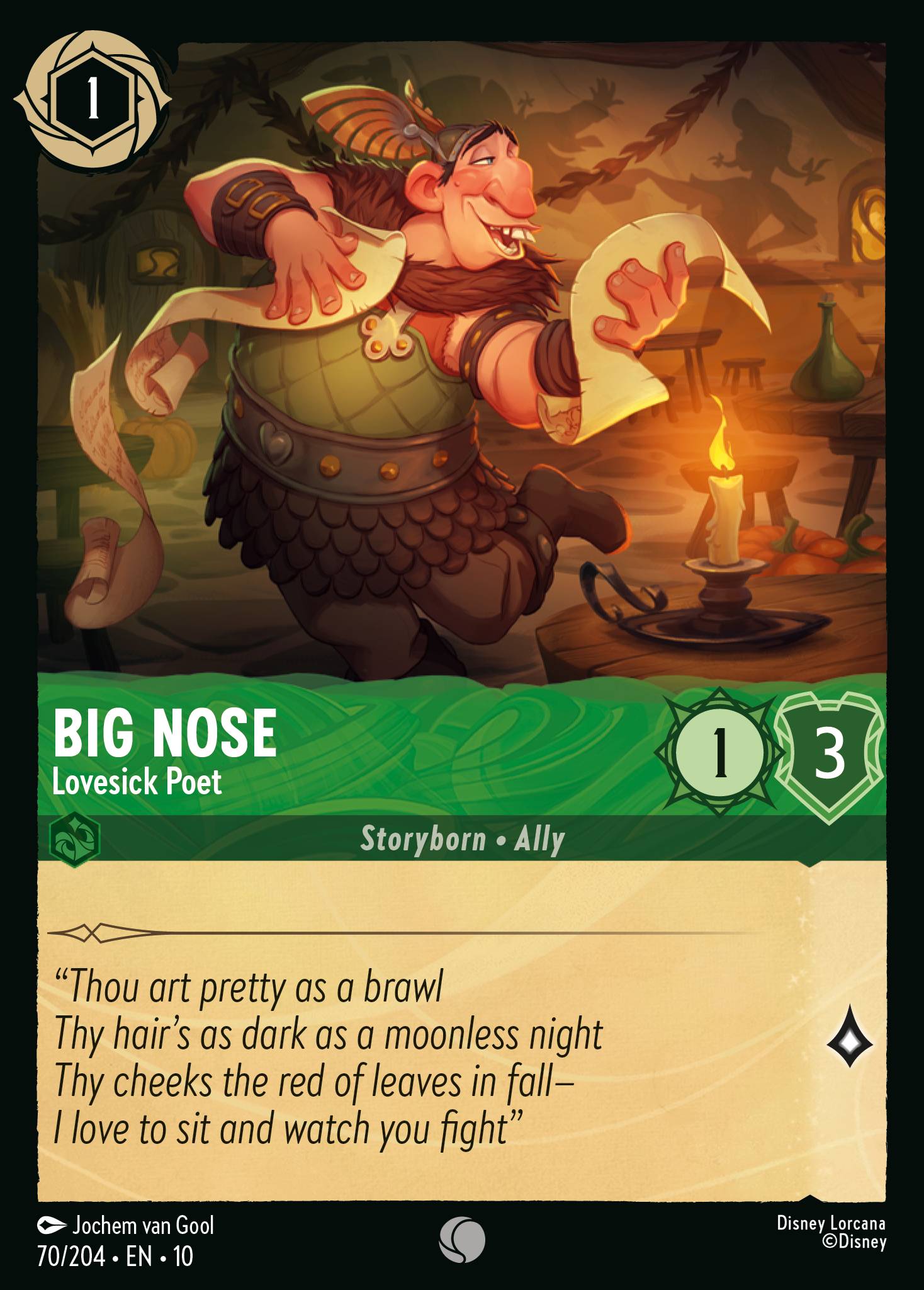Big Nose — Lovesick Poet Disney Lorcana card