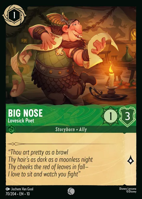 Big Nose — Lovesick Poet Disney Lorcana card