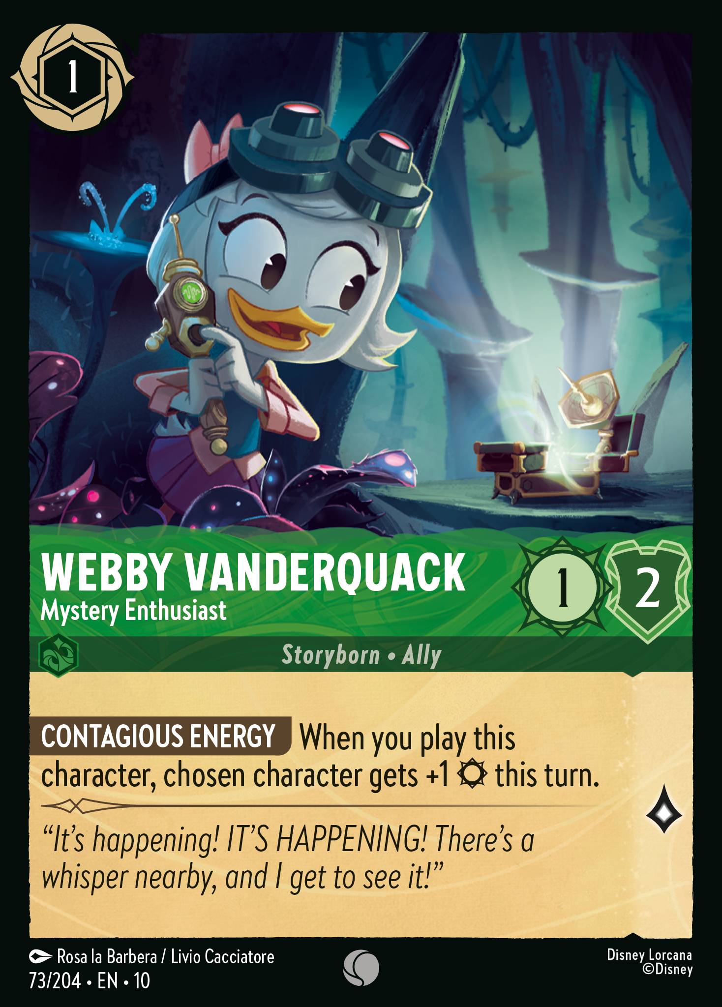 Webby Vanderquack — Mystery Enthusiast Disney Lorcana card