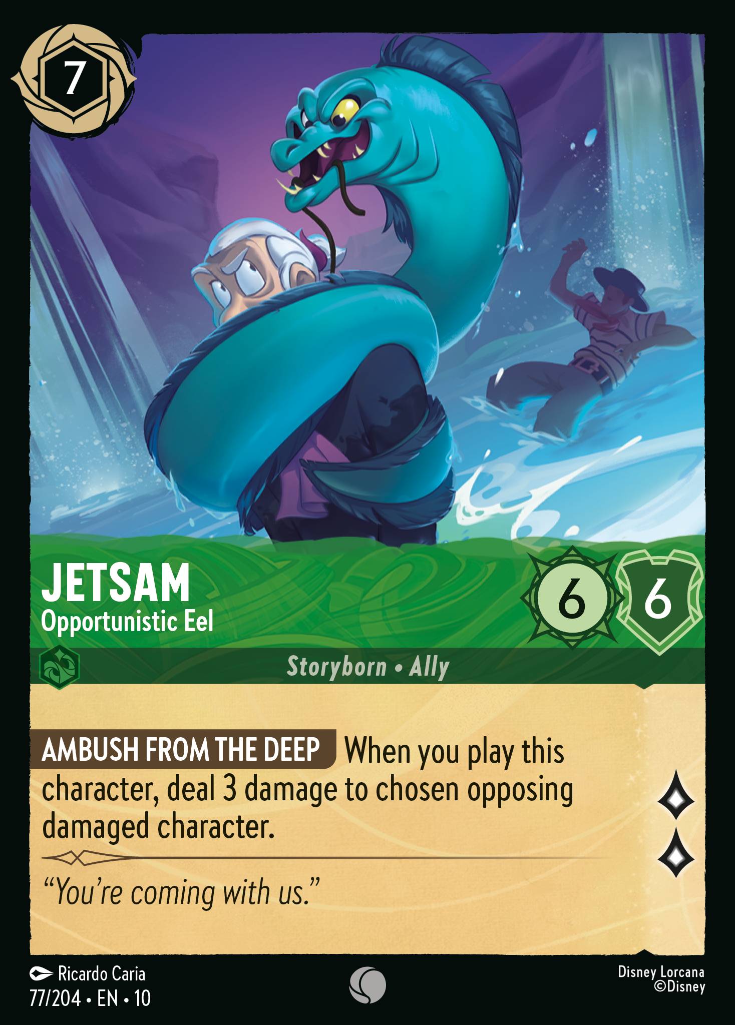 Jetsam — Opportunistic Eel Disney Lorcana card