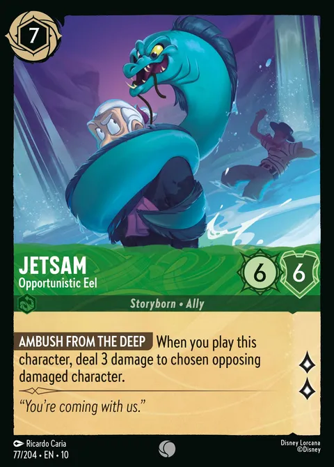 Jetsam — Opportunistic Eel Disney Lorcana card