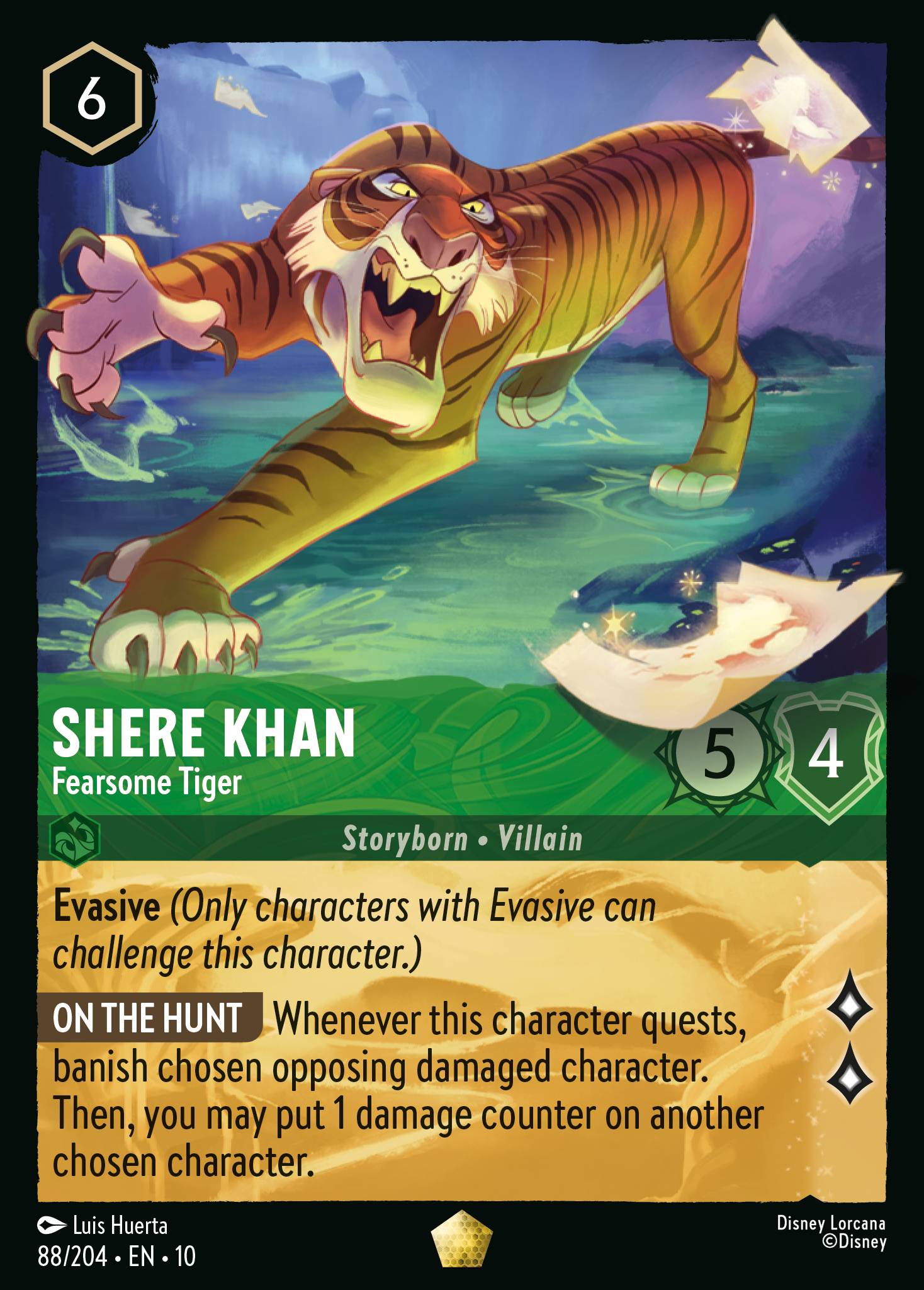 Shere Khan — Fearsome Tiger Disney Lorcana card