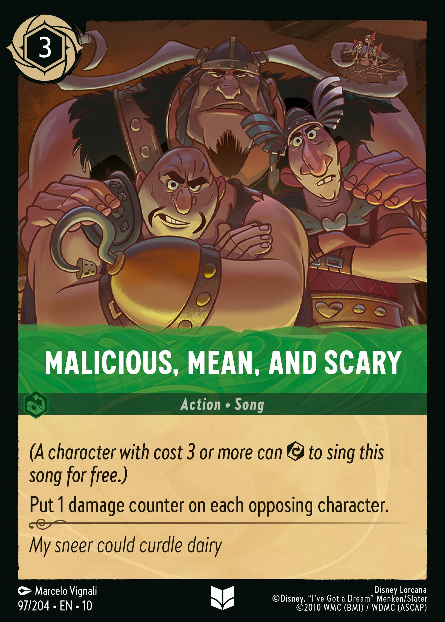 Malicious, Mean, and Scary Disney Lorcana card