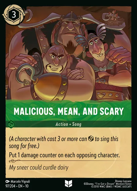 Malicious, Mean, and Scary Disney Lorcana card