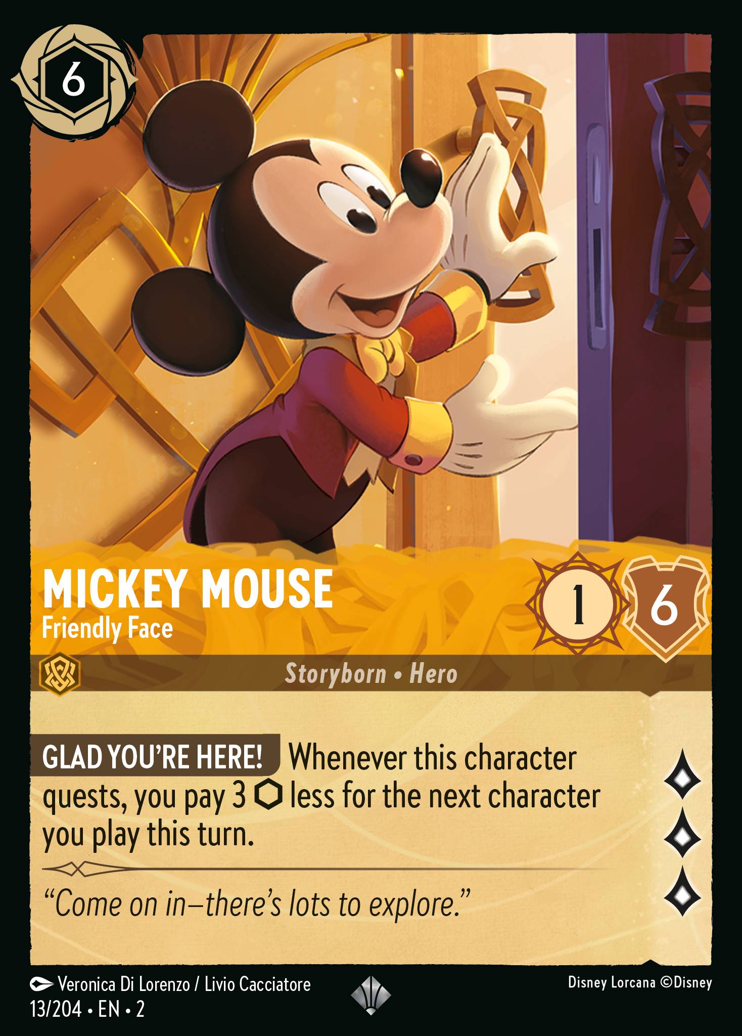 Mickey Mouse — Friendly Face Disney Lorcana card