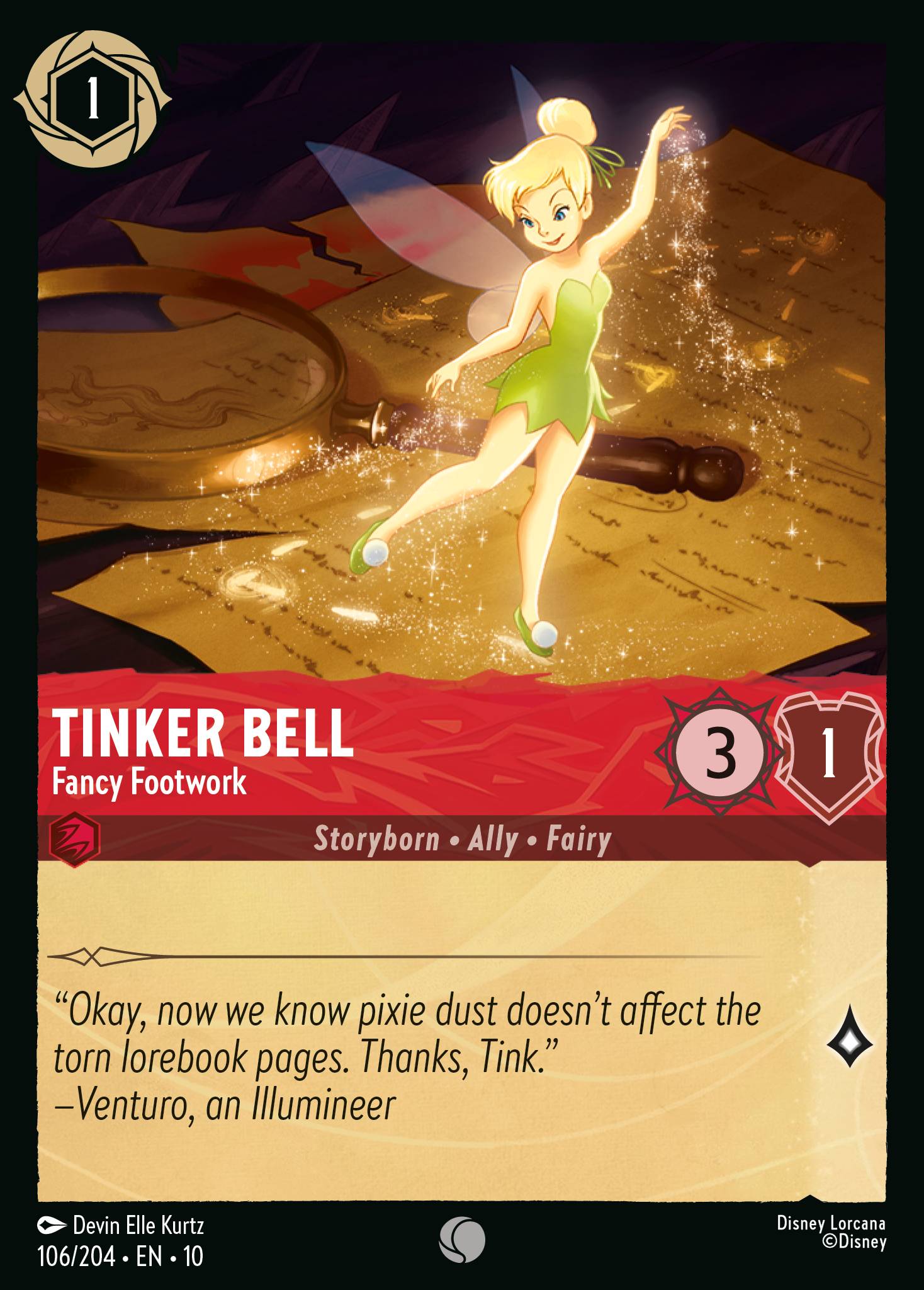 Tinker Bell — Fancy Footwork Disney Lorcana card