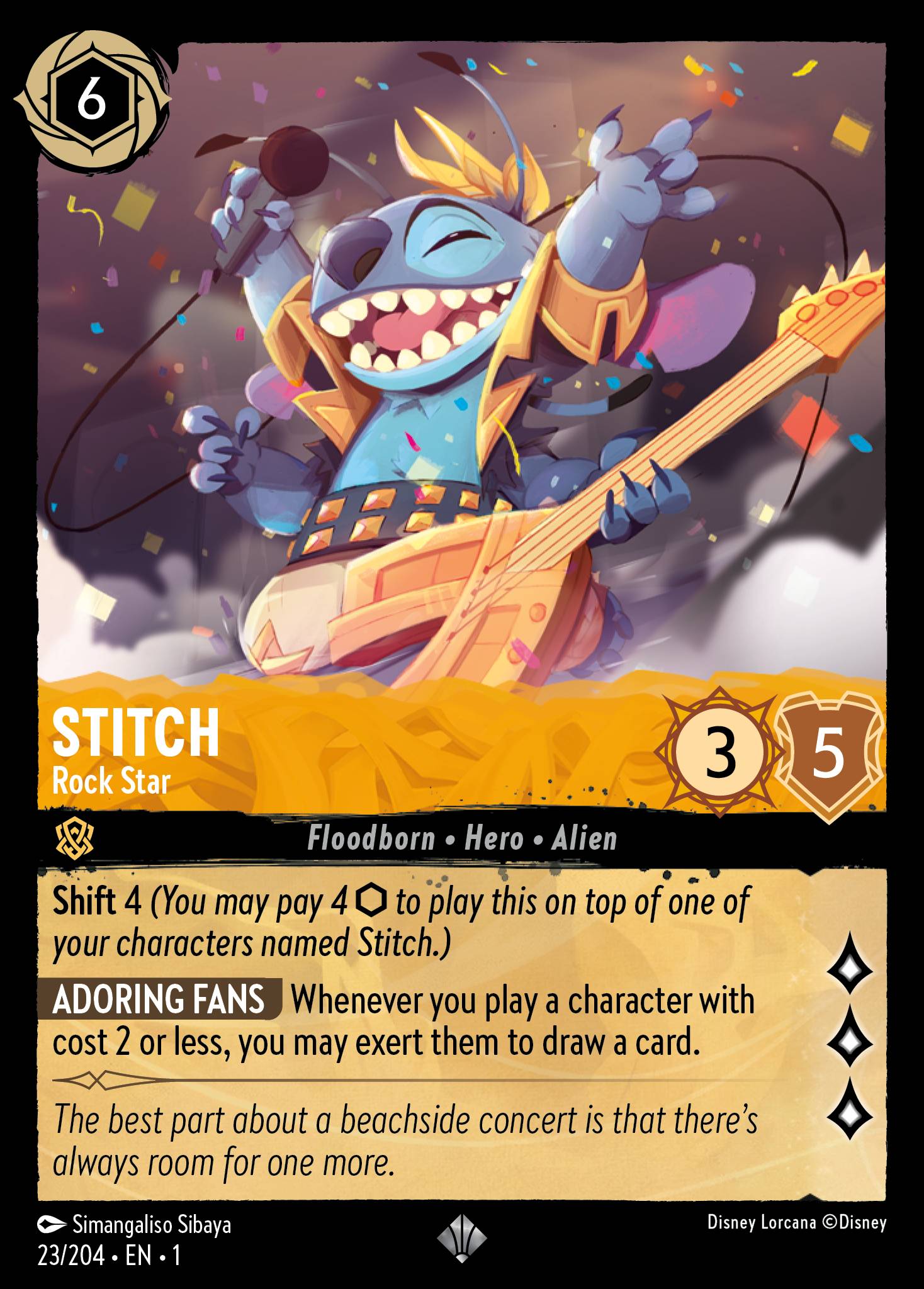 Stitch — Rock Star Disney Lorcana card
