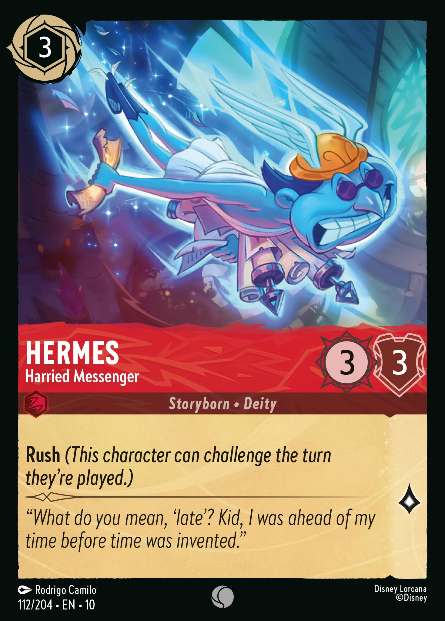 Hermes — Harried Messenger Disney Lorcana card