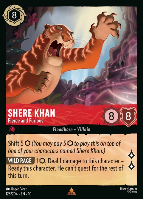 Shere Khan — Fierce and Furious Disney Lorcana card