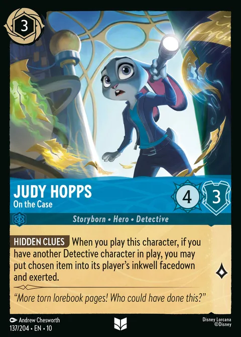 Judy Hopps — On the Case Disney Lorcana card