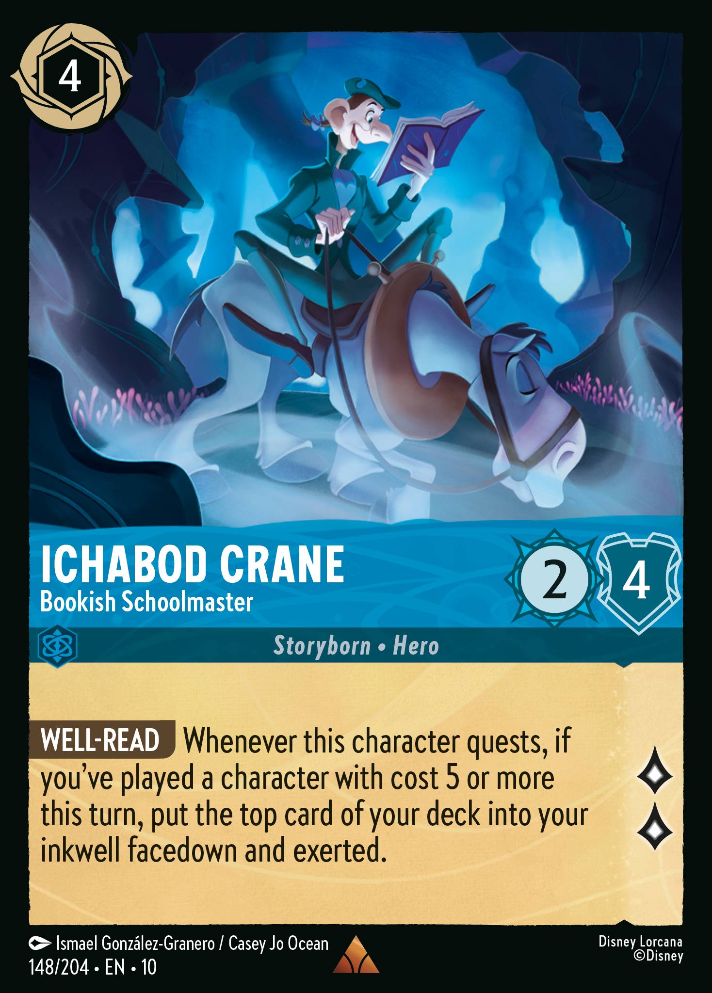 Ichabod Crane — Bookish Schoolmaster Disney Lorcana card