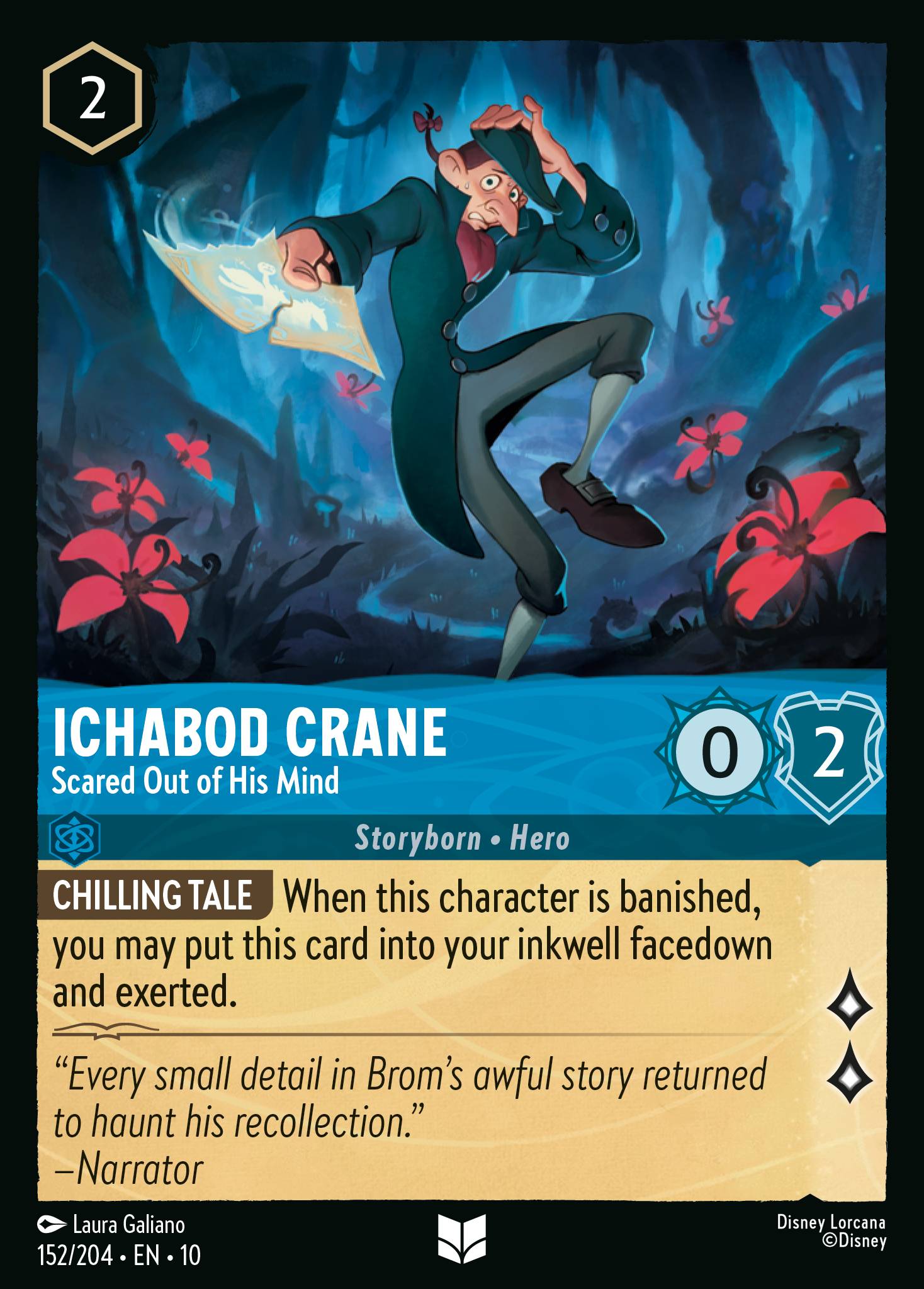 Ichabod Crane — Scared Out of His Mind Disney Lorcana card