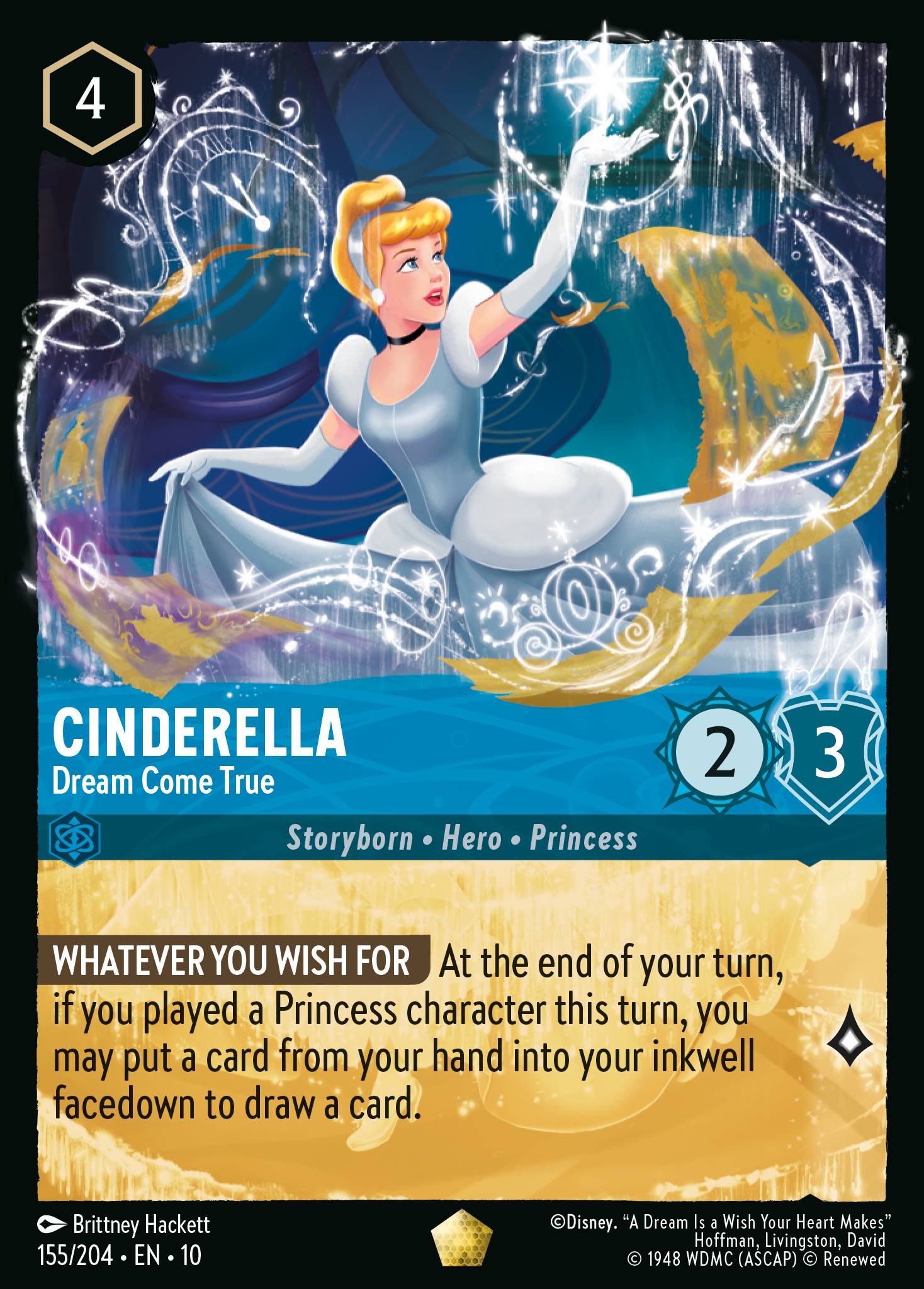 Cinderella — Dream Come True Disney Lorcana card